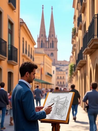 Dibujo urbano Valencia centro histórico